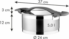 Tescoma Cratiță cu capac ULTIMA, 24 cm, diam. 24 cm