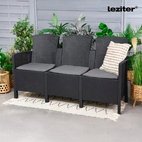 Canapea de grădină Lima cu 3 locuri, grafit