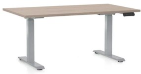 Masa inaltime reglabila OfficeTech D, 120 x 80 cm, bază gri, stejar