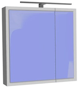 Dulap cu oglinda, 2 usi, iluminare LED, Kolpasan, Blanche, 70 cm, antracit