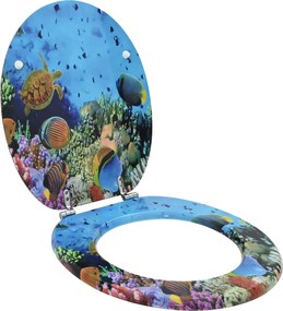 vidaXL Capac de toaletă cu închidere lentă Albastru Adânc de Mare