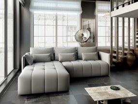 Colțar extensibil dumonde cu ladă de depozitare si sezut confortabil din spuma high-density, Malta Royal Grey 235x185 cm