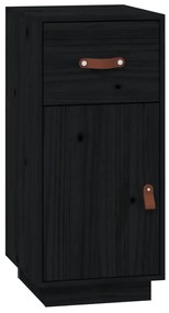 820126 vidaXL Servantă, negru, 34x40x75 cm, lemn masiv de pin