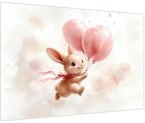 Tablou - Iepuraș cu Baloane (90x60 cm)