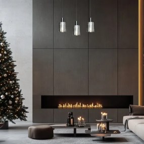 Lustră pe cablu ARCADIA 3xE27/60W/230V negru/fumuriu