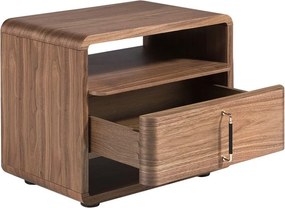 Noptiera design LUX cu sertare Walnut Veneer