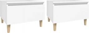 vidaXL Mese laterale, 2 buc., alb, 50x46x35 cm, lemn compozit