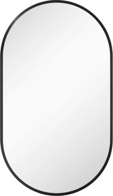 HOMCOM Oglindă Baie Ovală de Perete cu Ramă din Aluminiu, Verticală sau Orizontală, 40 x 70 cm, Negru | Aosom Romania