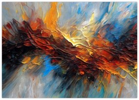 Tablou pe sticlă - Textura culorii (70x50 cm)