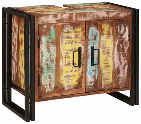 vidaXL Dulap de chiuvetă cu raft Multicolour Lemn recuperat masiv