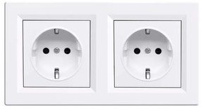 Nova priză împământată priză dublă 16A 250V cu cadru alb