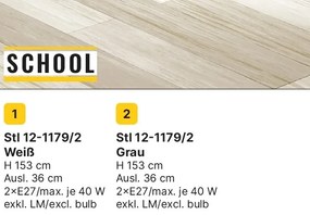 Lampadar cu 2 spoturi directionabile SCHOOL gri