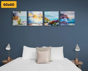 Set tablouri vedere la mare în imitație de pictură