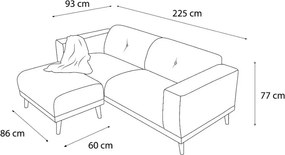 Canapea cu taburet Bobochic Paris Luna, gri închis