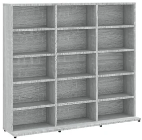 815484 vidaXL Dulap CD-uri, sonoma gri, 102x23x89,5 cm, lemn prelucrat