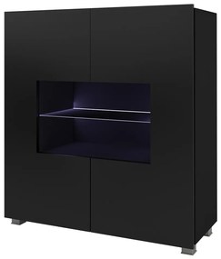 Vitrină Calabria K2D (Negru mat + Negru lucios). 1051520