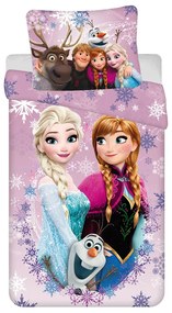 Disney Regatul de gheață Pink-purple set de pat 140×200cm, 70×90 cm