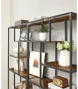 Bibliotecă NAVARO maro/negru