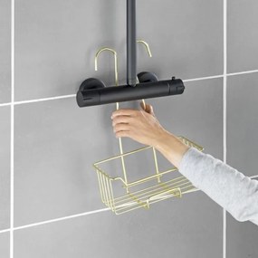 WENKO 25937100 - Coș de duș MILO 25x36 cm, inox/auriu/transparent