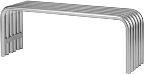 Bancă de grădină argintie din metal Nokk – noo.ma