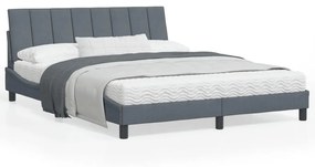 3207856 vidaXL Cadru de pat cu tăblie, gri închis, 160x200 cm, catifea