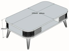 Măsuță de conferință Eylul Walnut