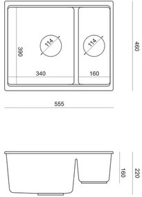 Chiuveta din granit Logan 150 alb