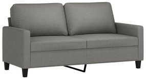 348702 vidaXL Canapea cu 2 locuri, gri închis, 140 cm, material textil