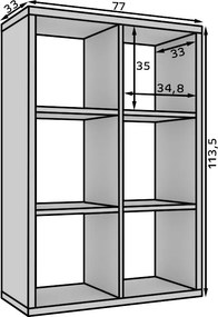 Bibliotecă, 77x113.5 cm, Cleo IV, ADRK Furniture (Culoare: Alb)