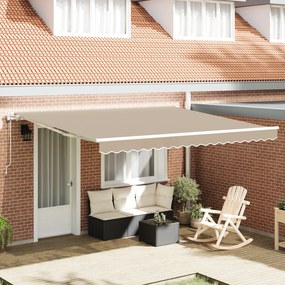 vidaXL Marchiză retractabilă Bej 400 × 300 cm Bej