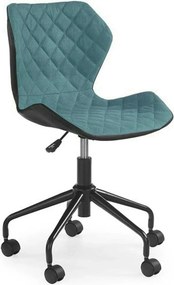 Scaun de birou MATRIX, turcoaz/negru, piele ecologica, 48x53x78/88 cm