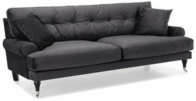 Set mobilier tapițat Seattle E128Gri inchis, Tapiterie, Picioare: Metal, Lemn, Role