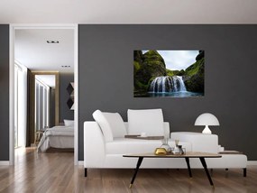 Tablou - Stânci cu cascadă (90x60 cm)