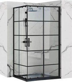 Cabina de dus dreptunghiulara Rea Concept cu usi glisante 80x100 negru mat