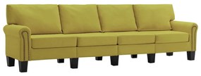 287175 vidaXL Canapea cu 4 locuri, verde, material textil
