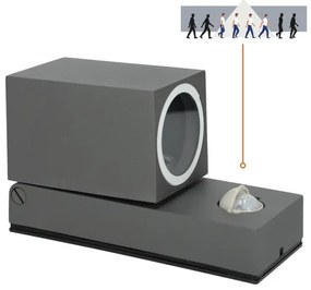 Aplică de exterior cu senzor QUAZAR 1xGU10/35W/230V IP44 gri