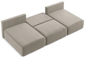 Colțar bej extensibil/cu spațiu de depozitare Kalena – Makamii