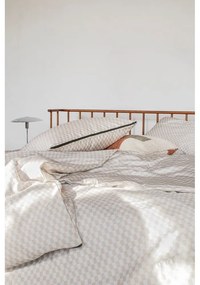 Lenjerie de pat bej din bumbac satinat pentru pat de o persoană/extinsă 140x220 cm Mini – Mette Ditmer Denmark