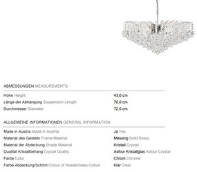 Candelabru cristal Asfour design lux KRISTALL KLASSISCH 10L chrome plated/clear
