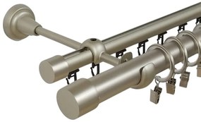 Galerie dubla capacel , teava neteda si profil,grosime 25 si 19mm, crom mat (Alege marime: 120 cm)