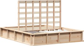 vidaXL Cadru de pat Maro 150 x 200 cm Lemn de pin masiv