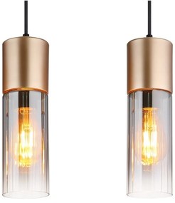 Lustra cu 4 Pendule metal sticla fumurie ANNIKA