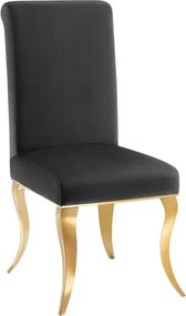 Set 2 scaune Modern Barock, auriu/ catifea neagra