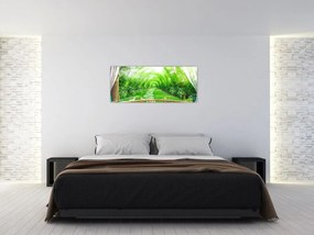 Tablou - Privire la grădina tropicală (120x50 cm)