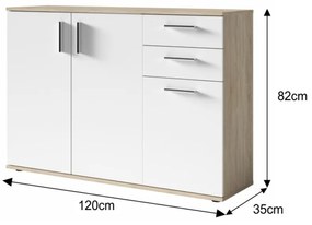 Scrin, stejar sonoma / alb, METRIS TYP 2