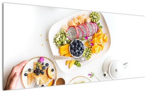 Tablou cu farfurie cu fructe pe masă (120x50 cm), în 40 de alte dimensiuni noi