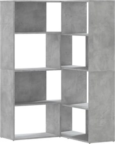 vidaXL Bibliotecă 4 niveluri gri beton 85x85x140 cm lemn prelucrat