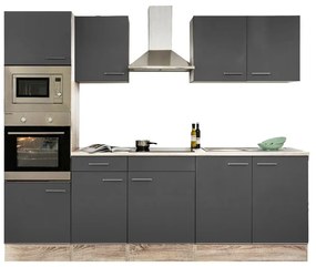 Mobilă de bucătărie Yorki 270 cu corp din stejar sonoma și față antracit satinat