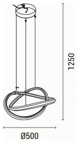 Lustră LED pe cablu LED/38W/230V 3000K 50x120 cm