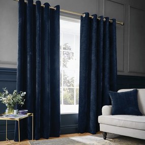 Draperii albastru-închis termoizolante 2 buc. din janilie 168x183 cm Selene Luxury Chenille – Hyperion